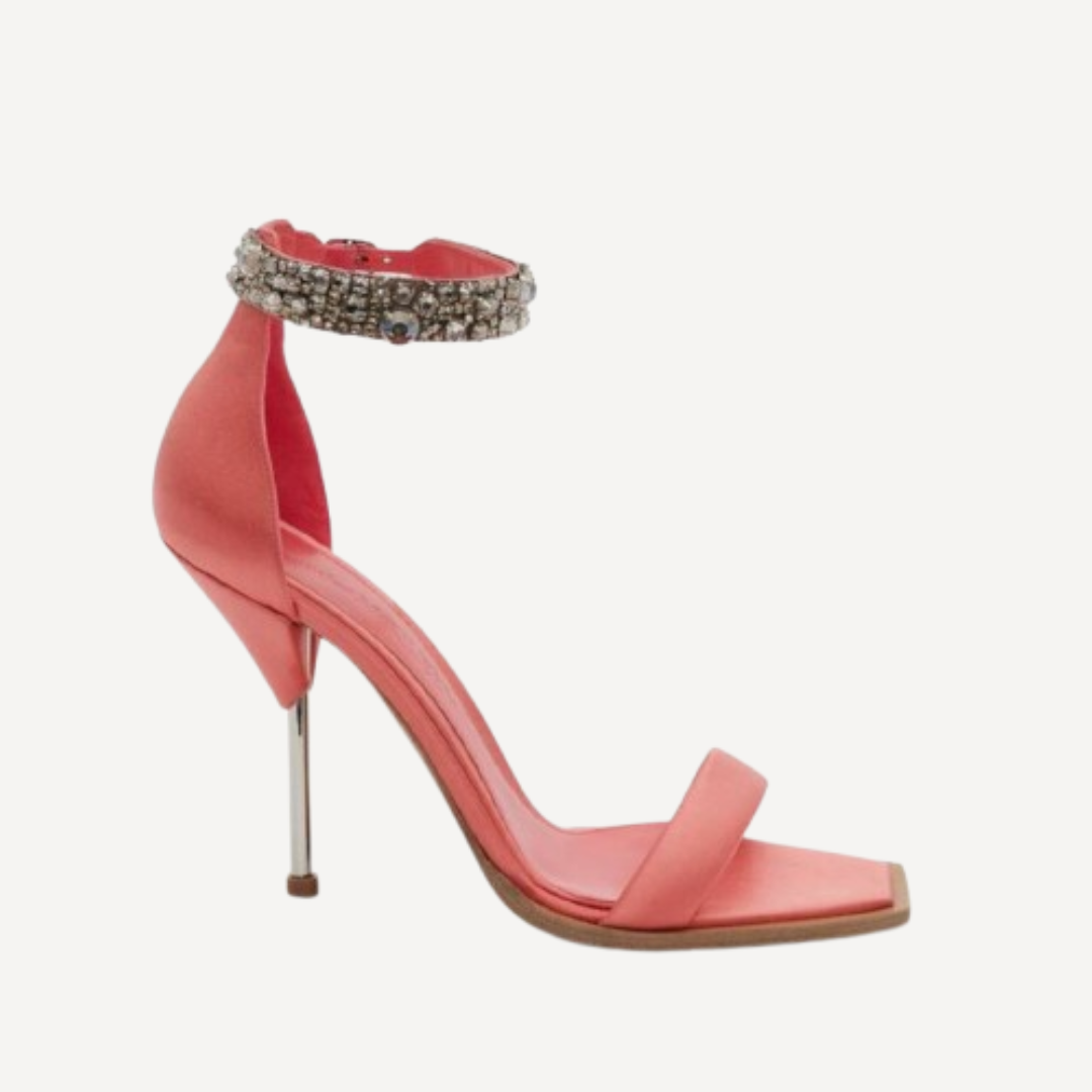 Alexander McQueen Embellished Pink Sandals