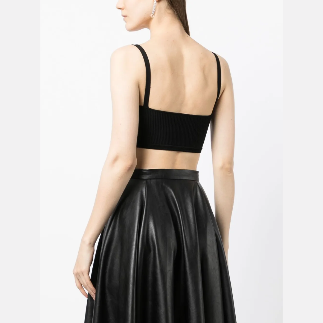 Alexander McQueen Black Ribbed Knit Top