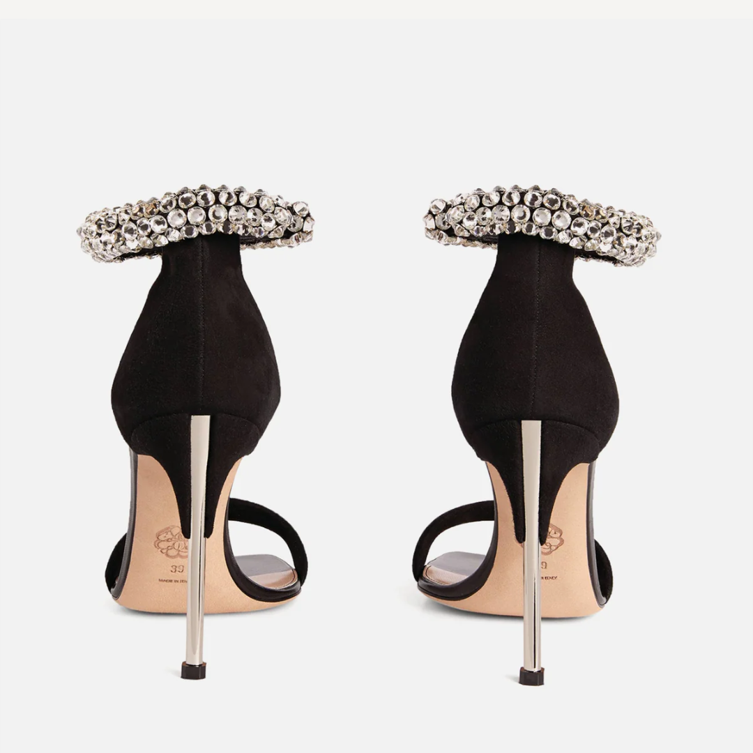 Alexander McQueen Black Embellished Sandals
