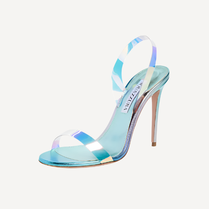 Aquazzura So Nude Plexi Sandals 105 Sky