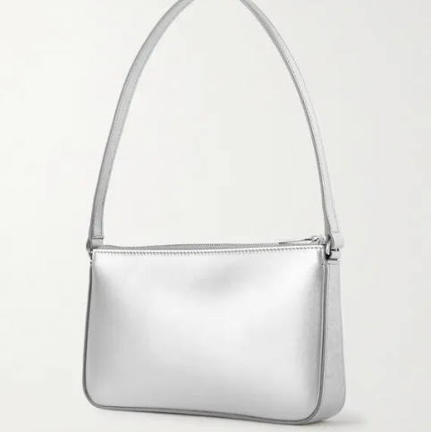 Christian Louboutin Loubila Leather Shoulder Bag Silver