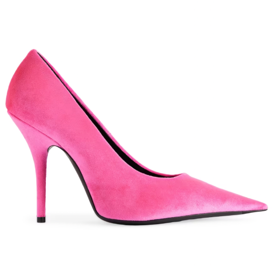 Balenciaga Pink Velvet Knit Pumps