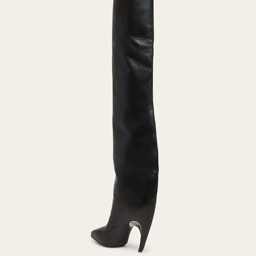 Alexander McQueen Pegasus Black OTK Leather Boots