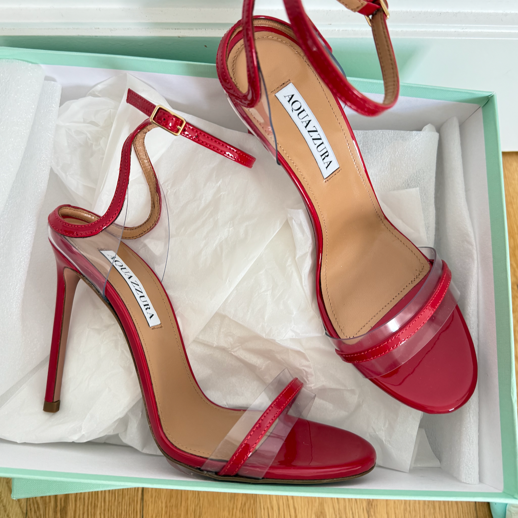 Aquazzura Sting Sandal 105 Red Patent Pumps