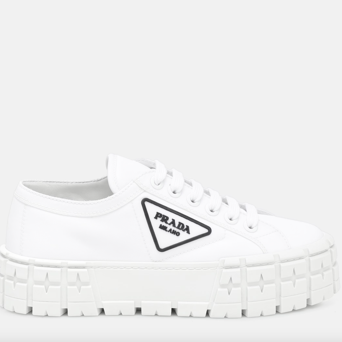 Prada Logo Canvas Sneakers White