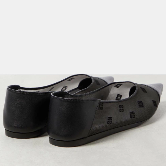 Givenchy 4G Leather-trimmed Mesh Ballet Flat