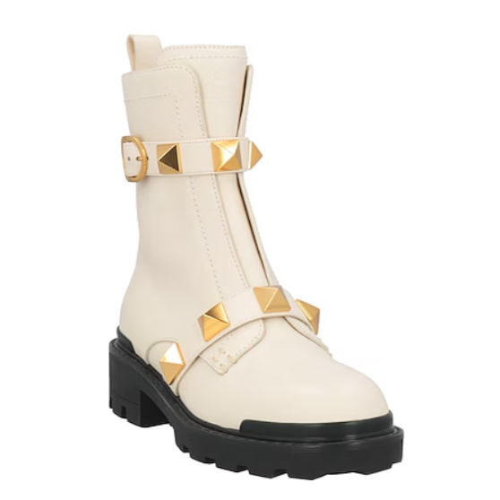 Valentino White Rockstud Boots