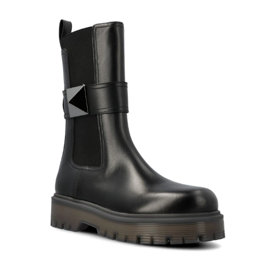 Valentino One Rockstud Black Booties