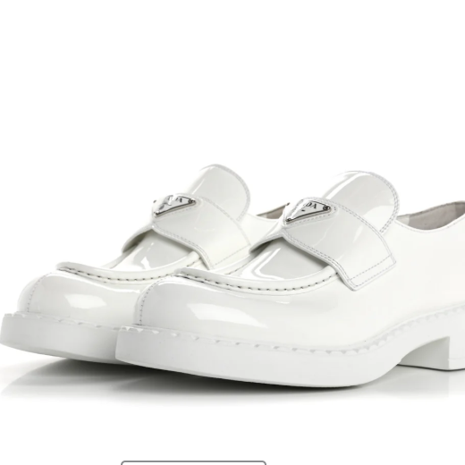 Prada White Patent Loafers