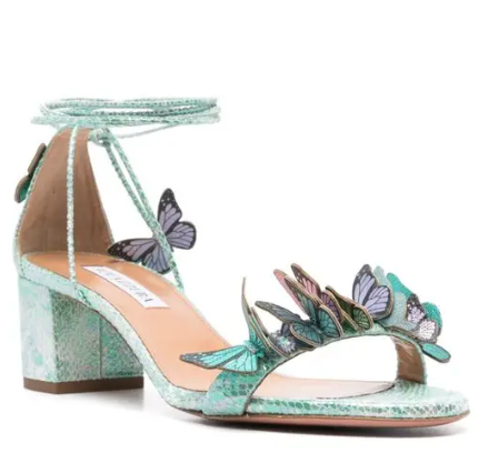 Aquazzura Butterfly Block Heel Sandals