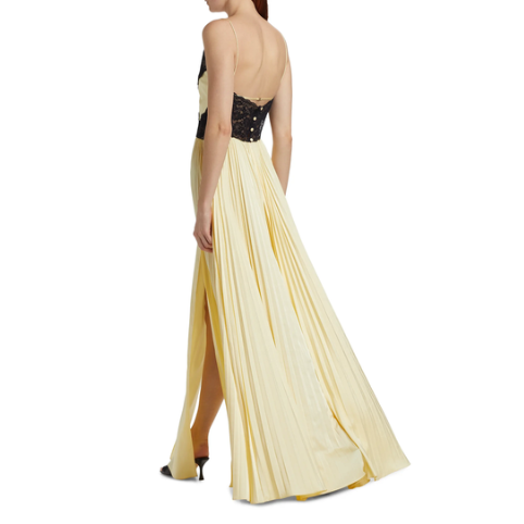 Self Portrait Yellow Lace Maxi Dress