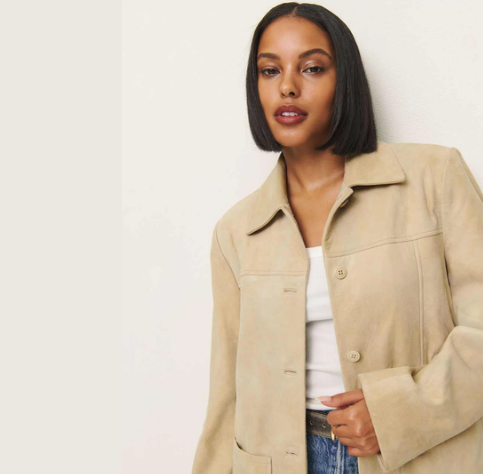 Reformation x Veda Suede Lincoln Jacket
