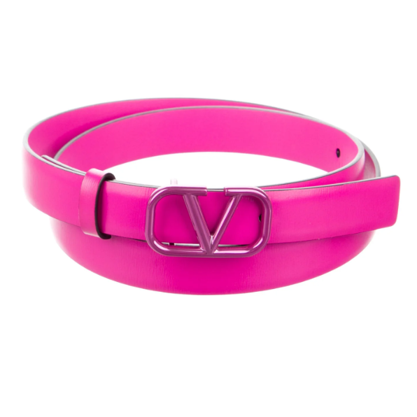 Valentino Hot Pink Thin Logo Belt