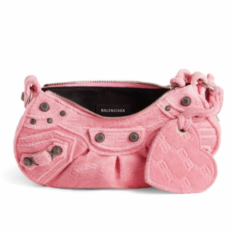 Balenciaga Le Cagole XS Shoulder Bag Pink Velvet