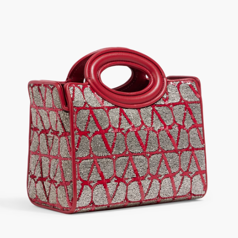 Valentino Logo Beaded Crossbody Bag