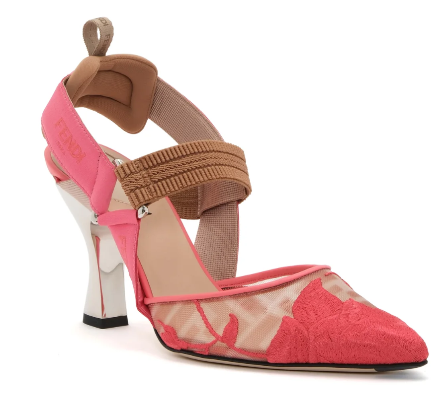 Fendi Colibri Embroidered Slingback 85mm