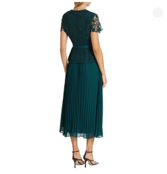 Self Portrait Lace Midi Dress Teal
