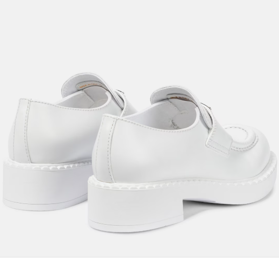 Prada White Logo Loafers