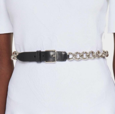 Alexander Mcqueen Chain Black Belt