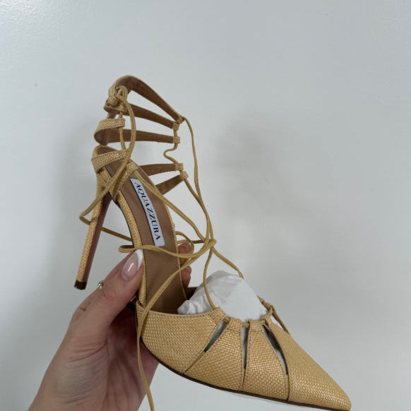 Aquazzura Bellissima Pump 105 Woven Raffia
