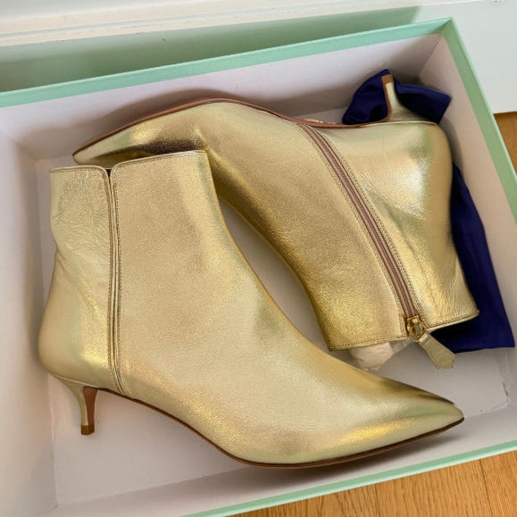 Aquazzura Quant Booties 45 Light Gold
