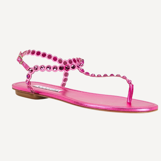 Aquazzura Tequila Plexi Thong Flat Framboise