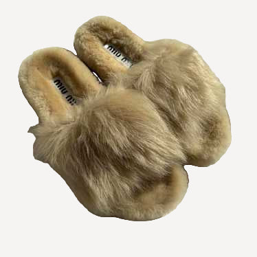 Miu Miu Furry Tan Slides