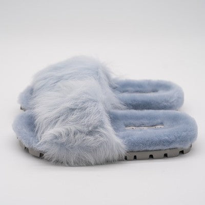 Miu Miu Furry Blue Slide