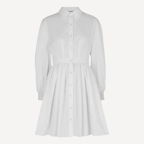 Alexander Mcqueen White Shirt Mini Dress