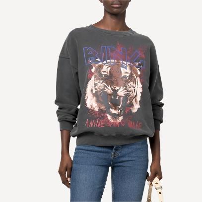 Anine Bing Tiger Sweatshirt Black