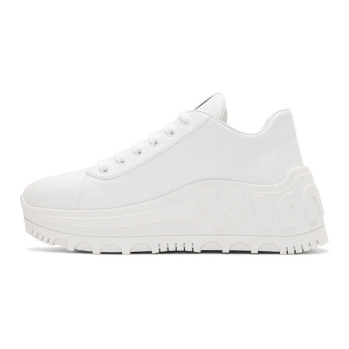 Miu Miu White Platform Leather Sneakers