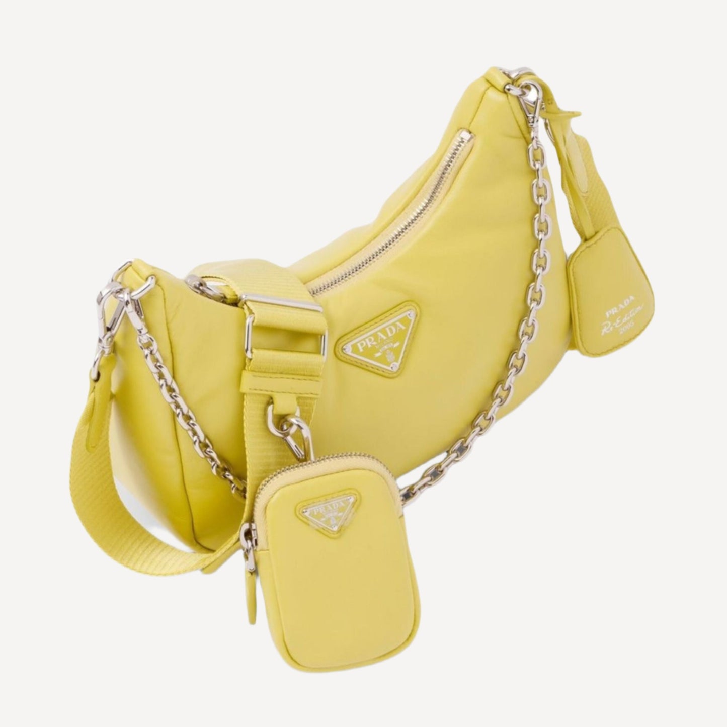 Prada Leather Yellow Padded Re-edition Crossbody Bag