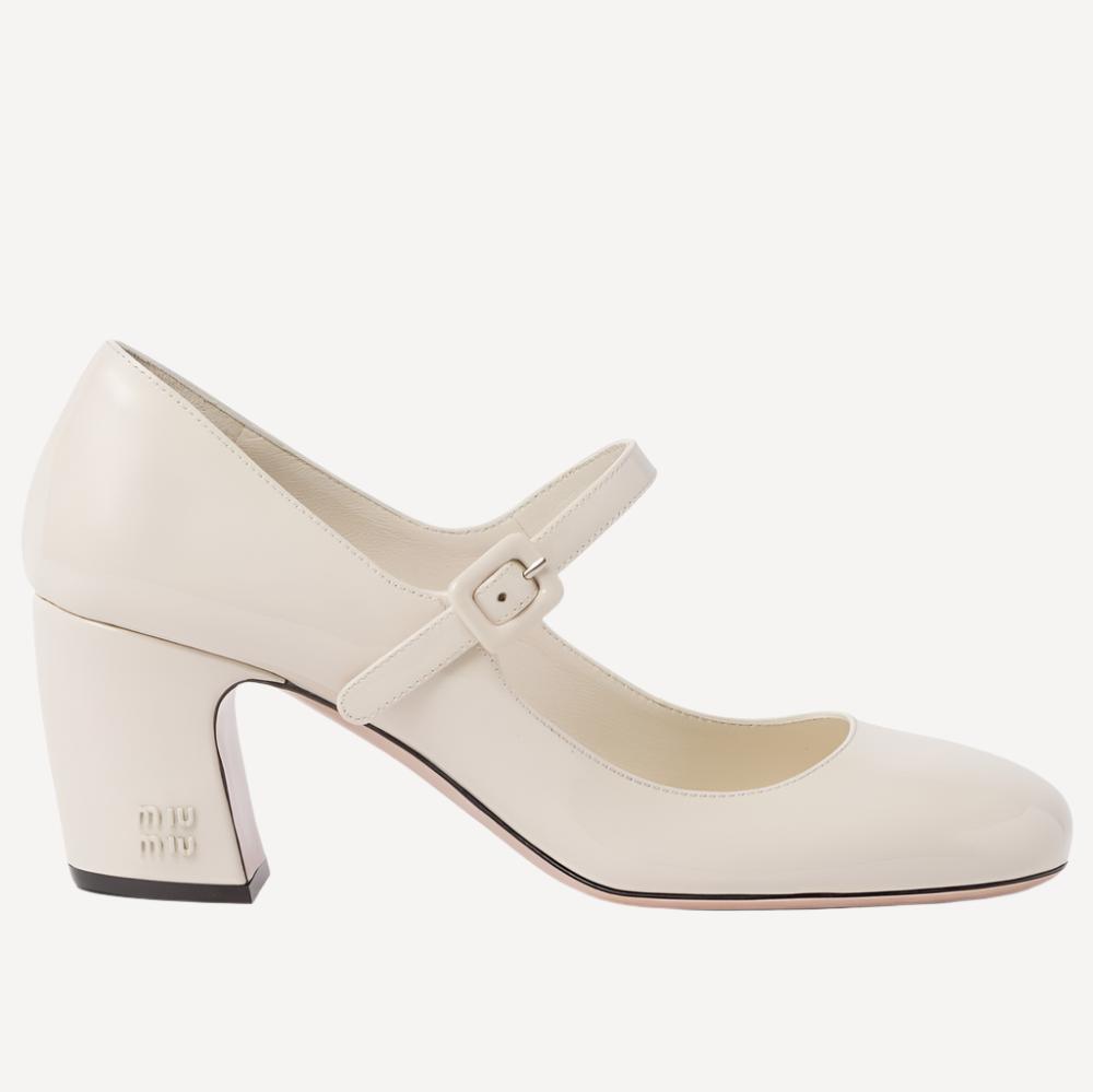 Miu Miu Patent Mary Jane Block Heel Pumps