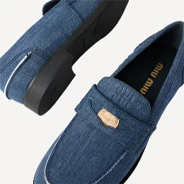 Miu Miu Denim Penny Loafers