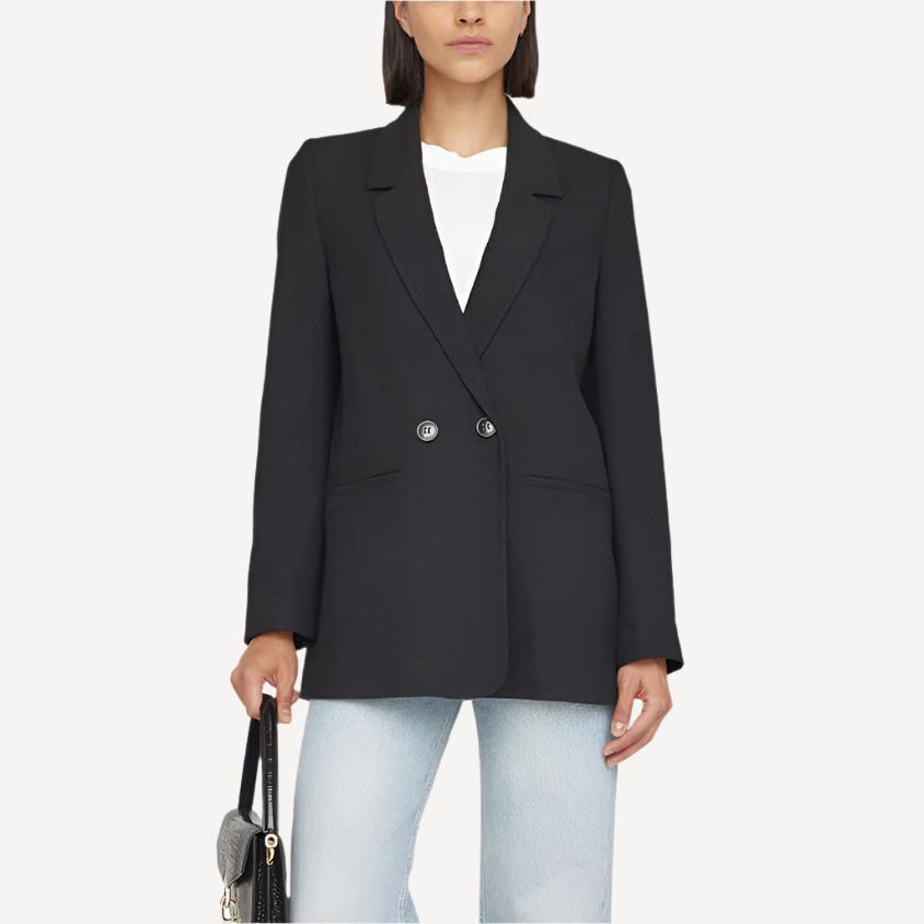 Anine Bing Madeleine Blazer Jacket Wool Blend Black