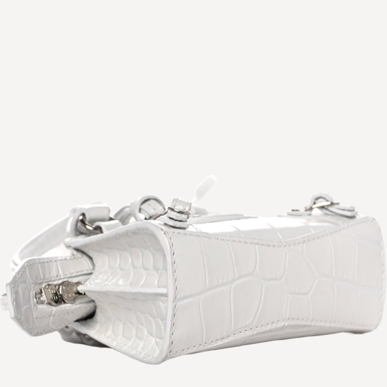 Balenciaga Super Nano Super Classic Bag Croc White