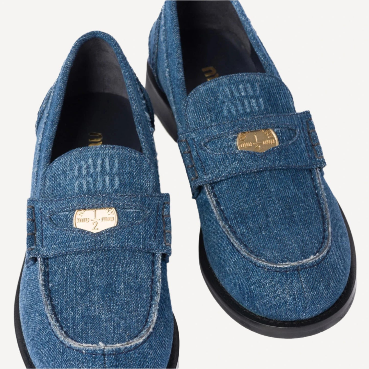 Miu Miu Denim Penny Loafers