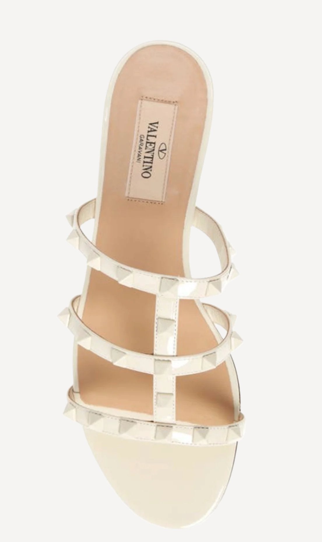 Valentino Rockstud White Slides