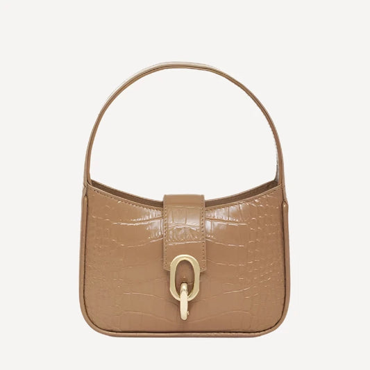 Anine Bing Mini Cleo Shoulder Bag Tan Croc