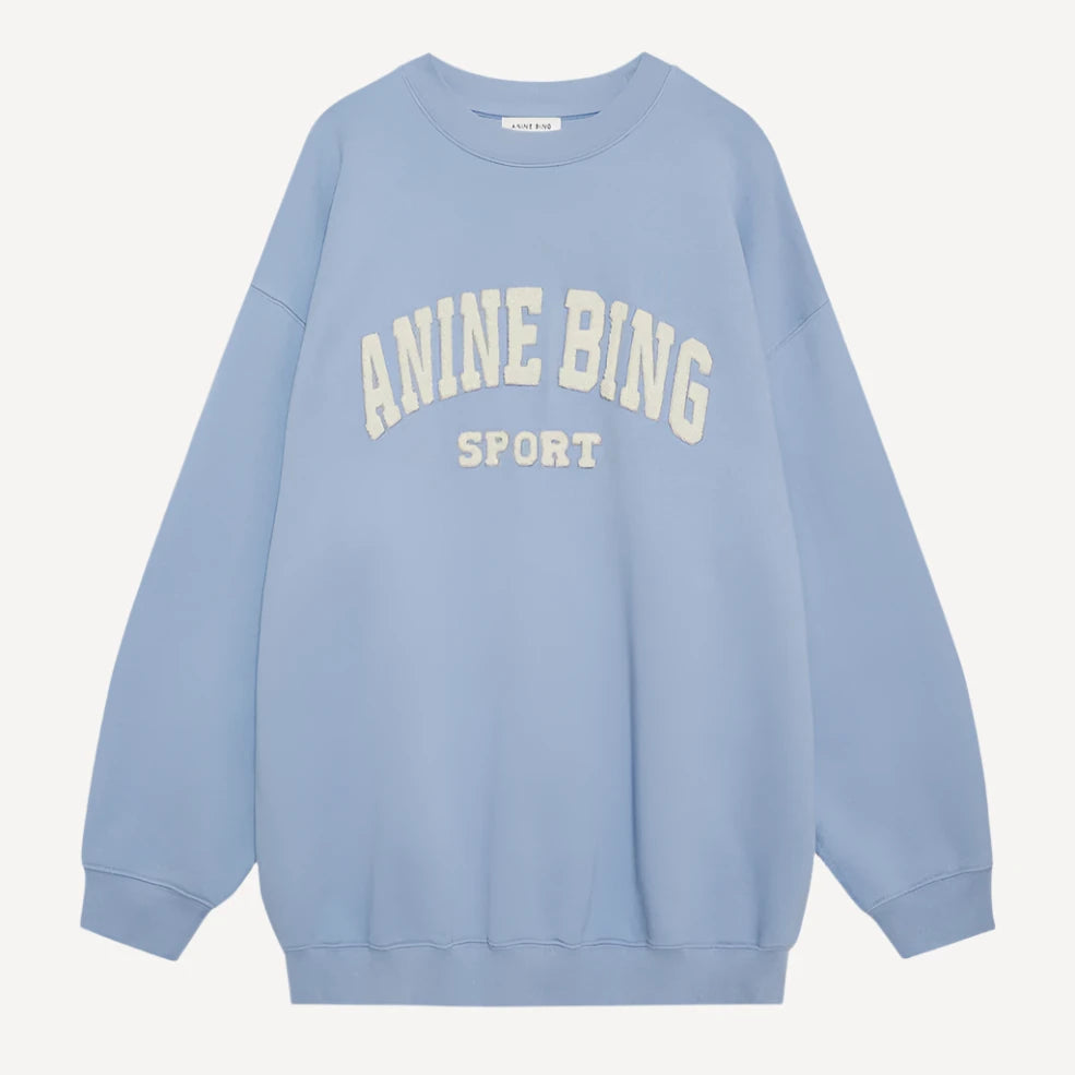 Anine Bing Tyler Logo Sweatshirt Capri Blue