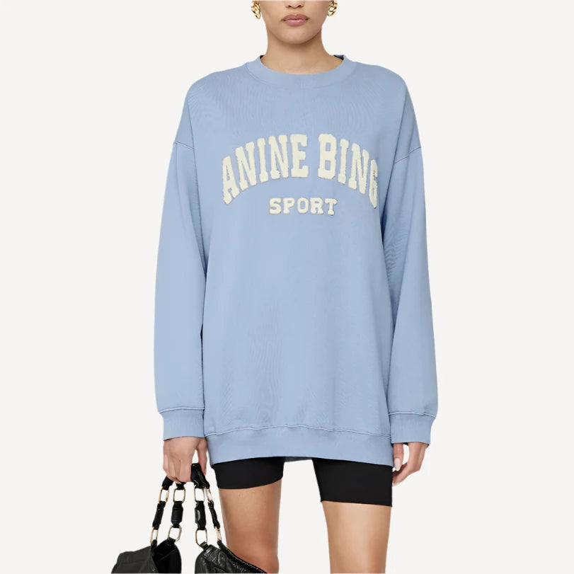 Anine Bing Tyler Logo Sweatshirt Capri Blue