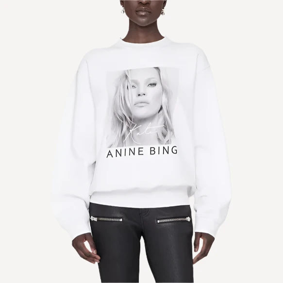 Anine Bing Ramona Kate Sweatshirt White