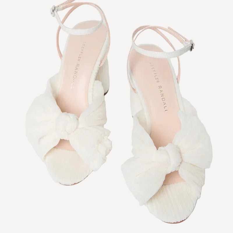 Loeffler Randall Camellia Pearl Pleated Bow Heel
