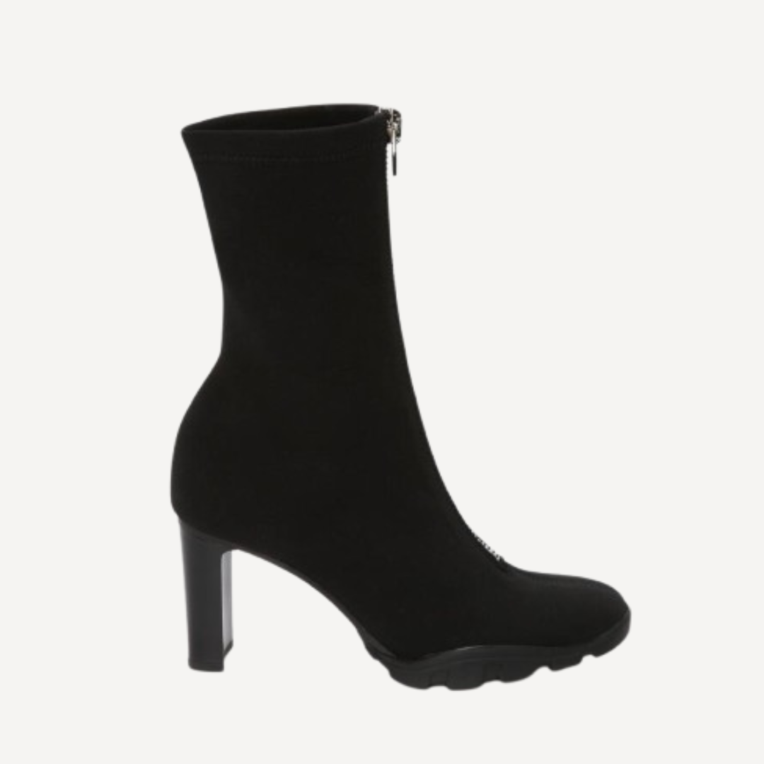 Alexander McQueen Black Stretch Zip Bootie