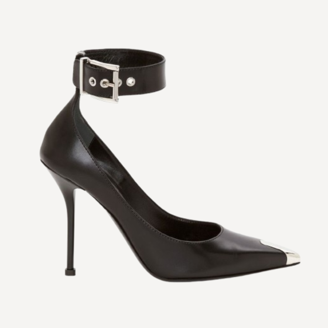 Alexander McQueen Ankle Strap Black Heels
