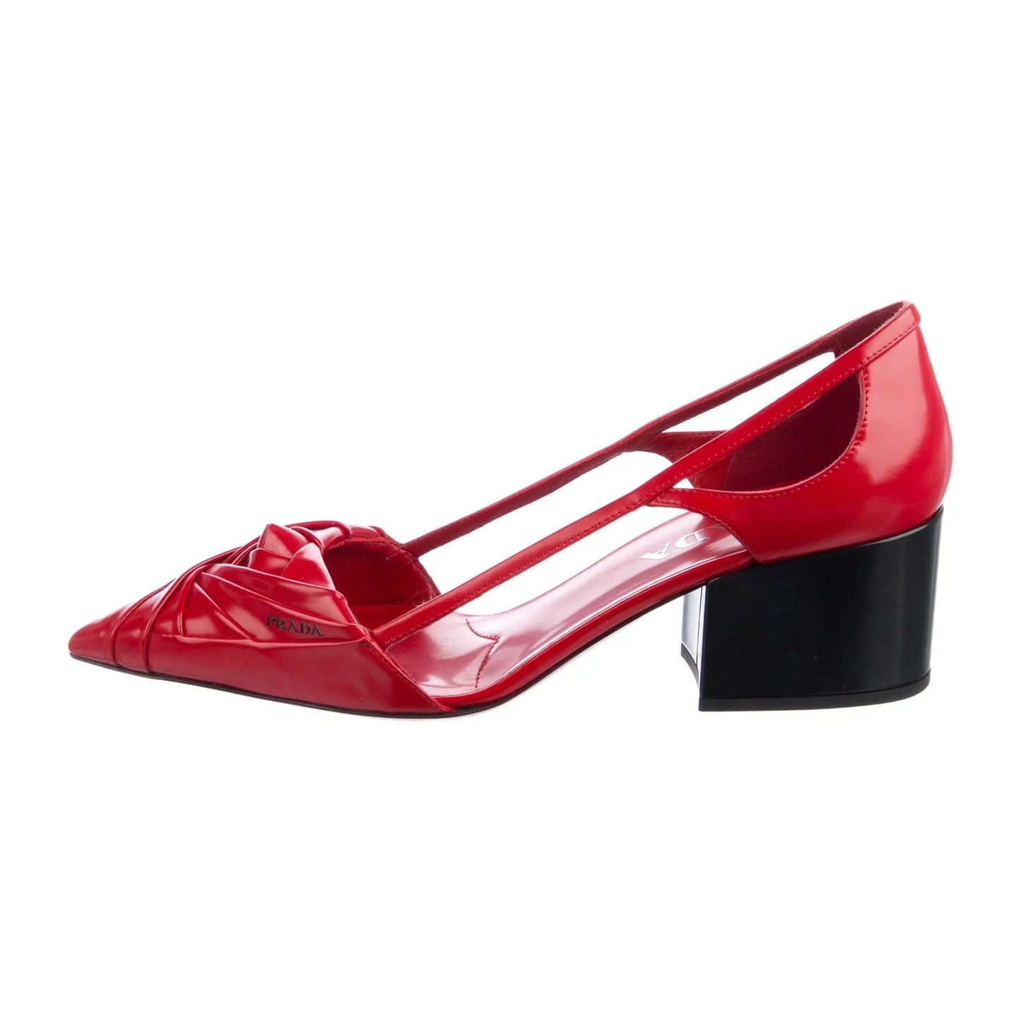 Prada Red Block Heel Pumps
