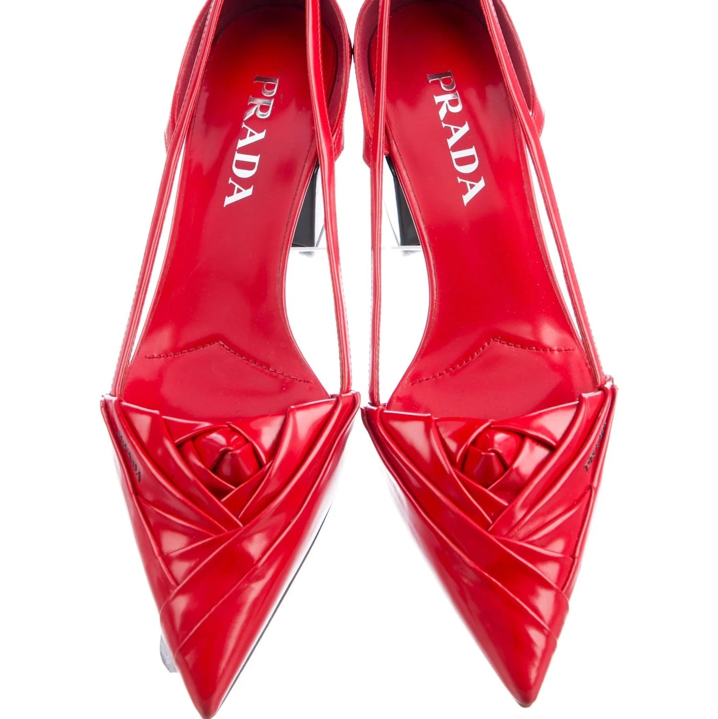 Prada Red Block Heel Pumps
