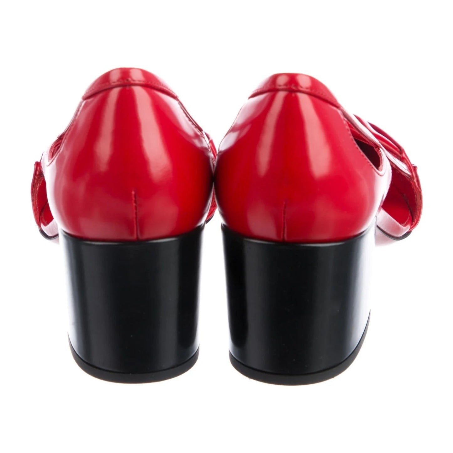 Prada Red Block Heel Pumps