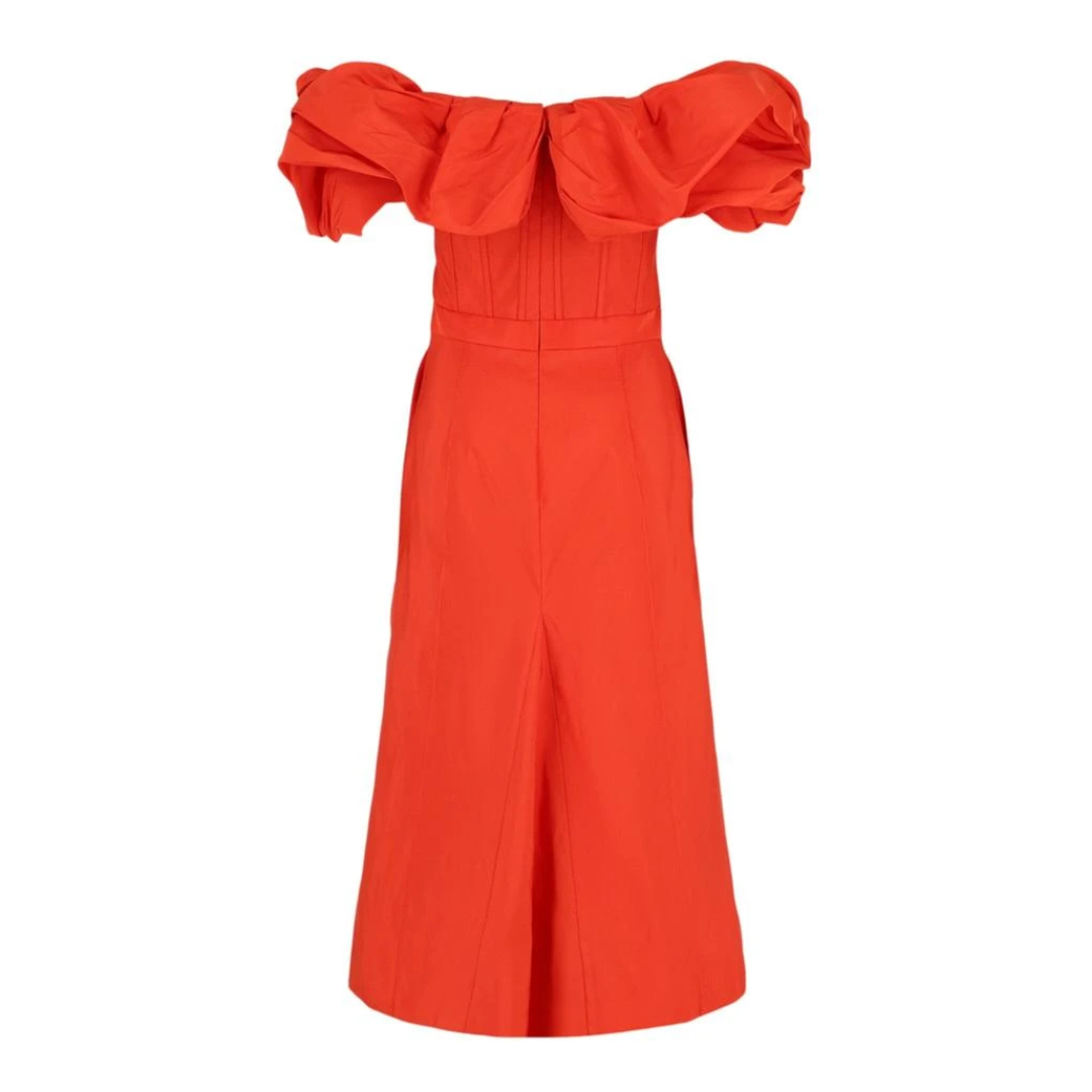 Alexander McQueen Corset Midi Dress Orange