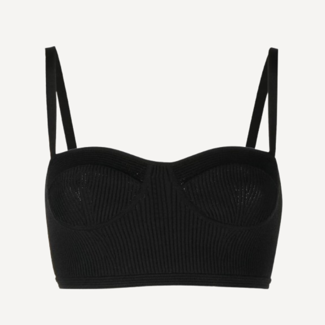 Alexander McQueen Black Ribbed Knit Top
